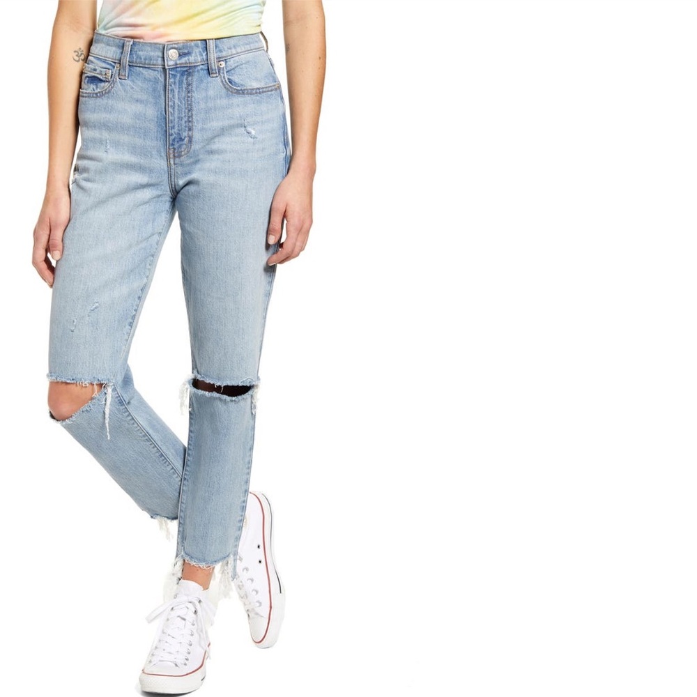 DAZE Straight Up Ripped Ankle Skinny Jeans